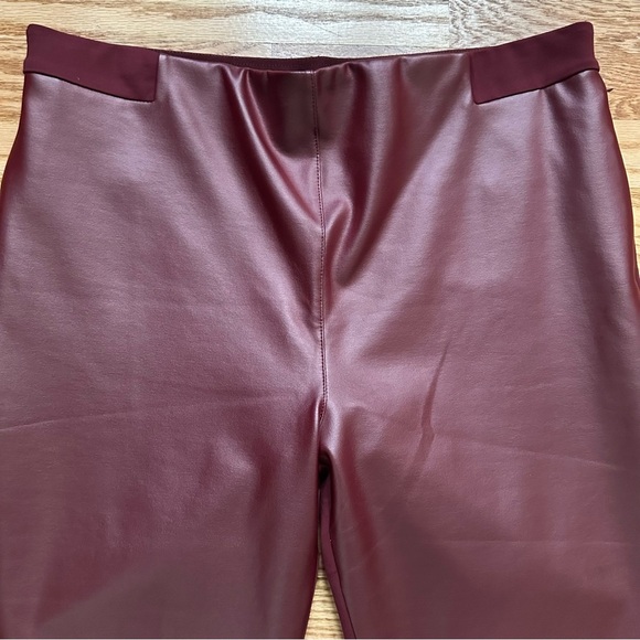 Betabrand Jett Dress Yoga Skinny Pants Faux Leather Cranberry Size XXL - Picture 6 of 13